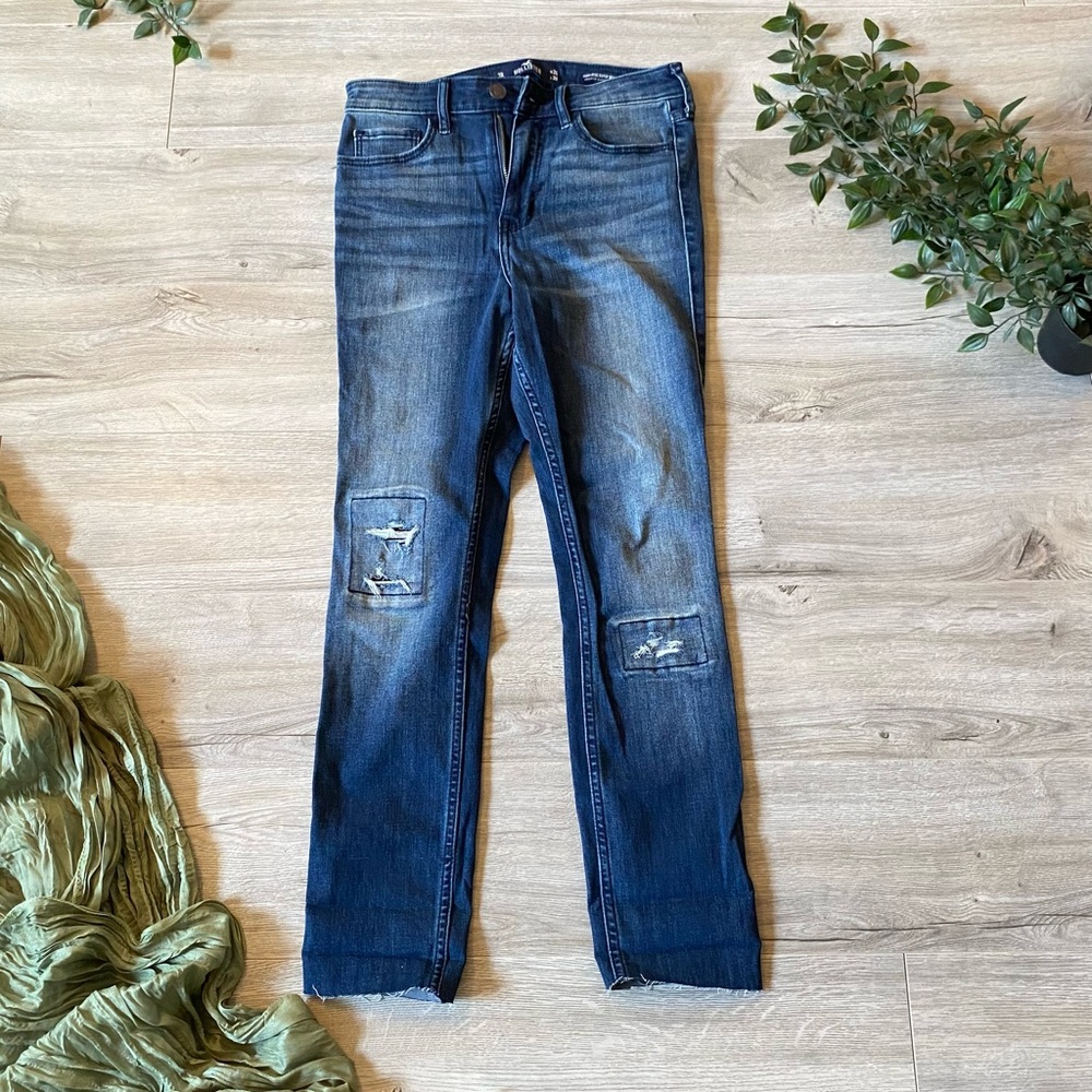 Hollister | Ripped high-rise super skinny blue jeans - classic stretch